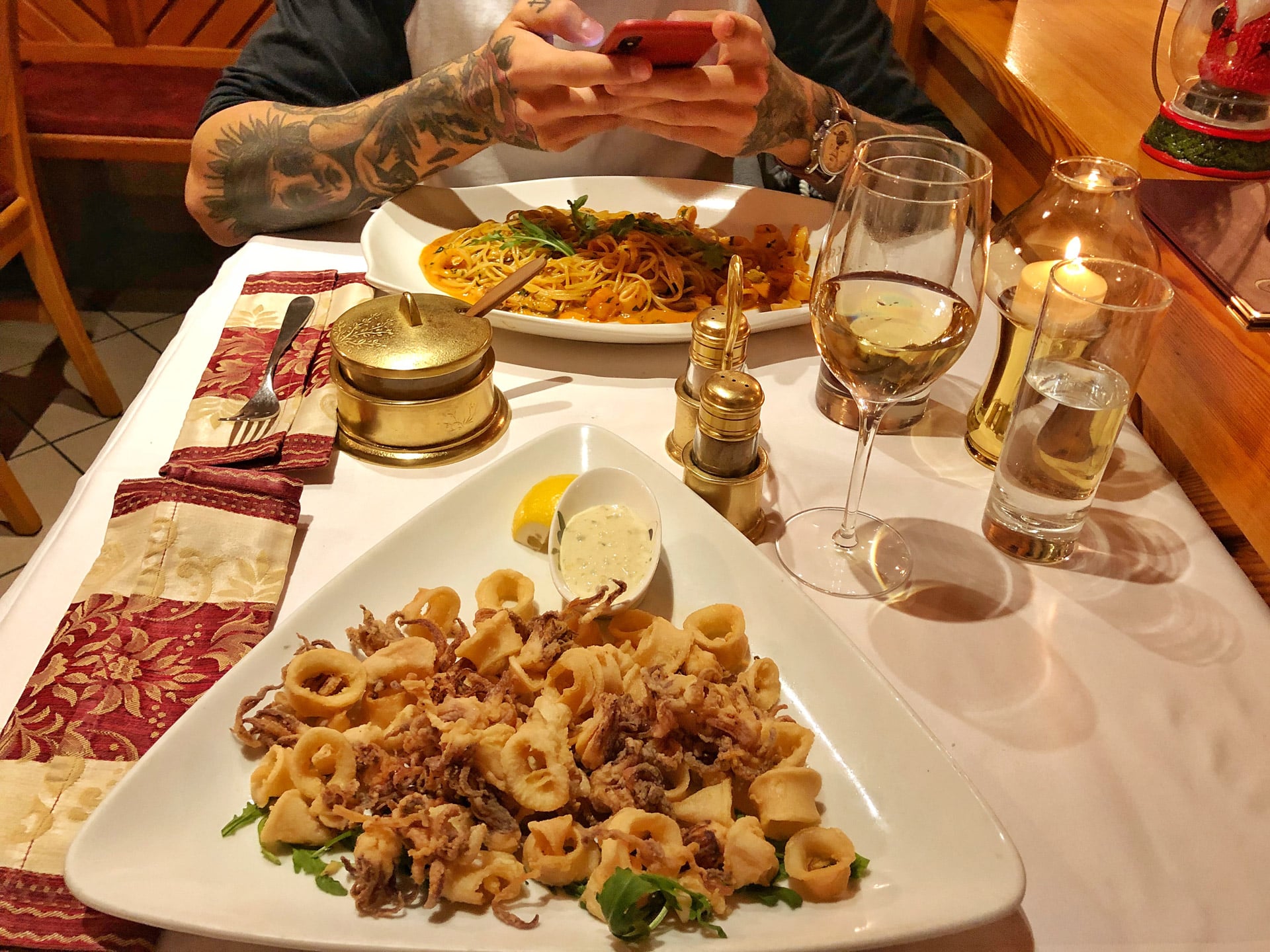 Meeresfrüchte und Pasta beim Restaurant Pizzeria Dobner